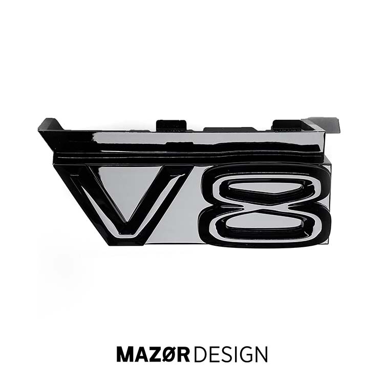 VW Touareg 3 - V8 Emblem Vorne Schwarz Glanz