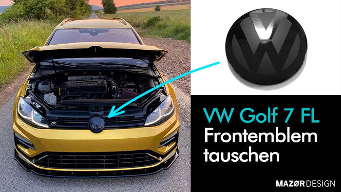 VW Golf 7 Emblem Schwarz Vorne austauschen