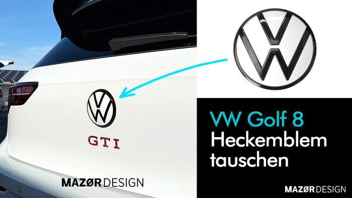 VW Golf 8 Emblem Schwarz Hinten austauschen