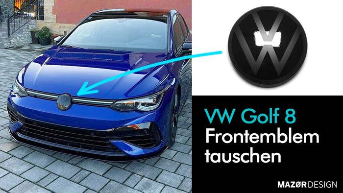 VW Golf 8 Emblem Schwarz Vorne austauschen