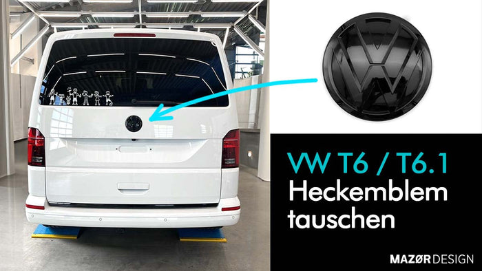 VW T6 T6.1 Emblem Schwarz Hinten austauschen