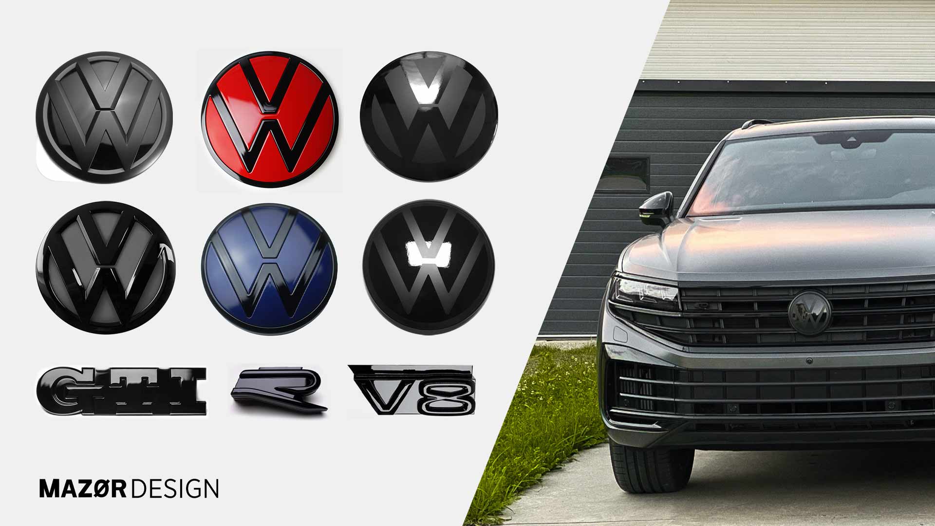Schwarze Original Embleme Zeichen & Logos für VW
