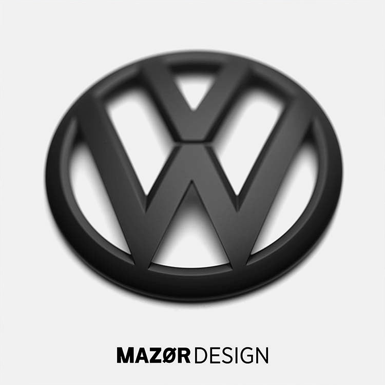 VW T6 T6.1 - Emblem Vorne Schwarz Matt