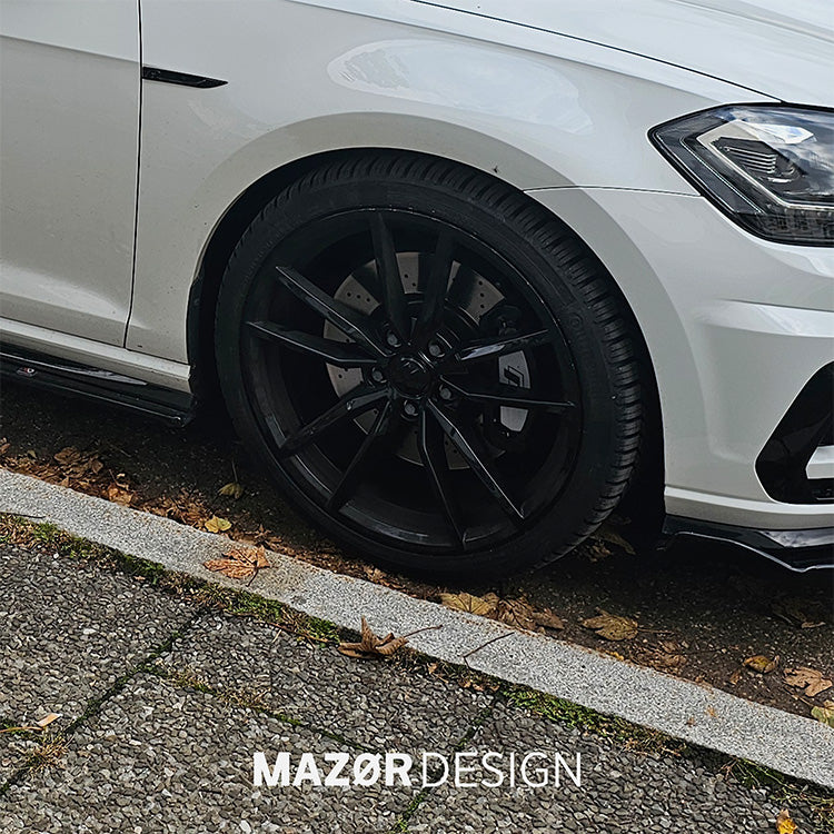 VW hub cap set black - Golf Passat Tiguan Touran Touareg T-Roc T5 T6