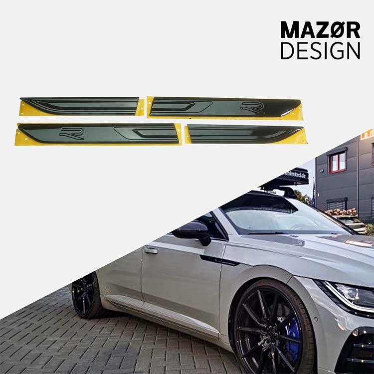 VW Arteon - R Plakette Emblem Seite Kotflügel Schwarz Glanz