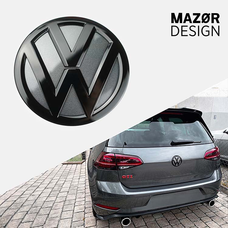 VW Golf 7 - Emblem Hinten Schwarz Glanz Indium Grau (LR7H)