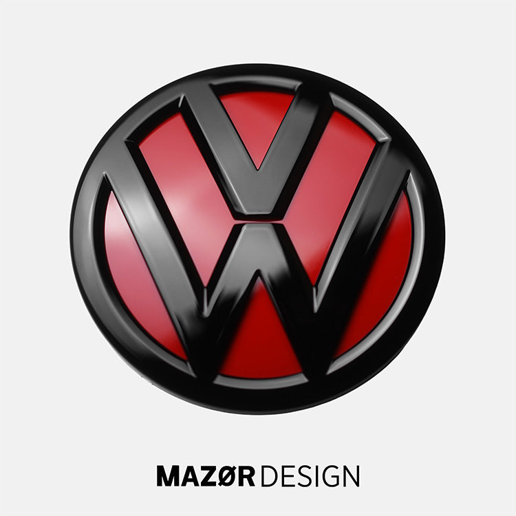 VW Golf 7 - Emblem Hinten Schwarz Glanz Tornadorot (LY3D)
