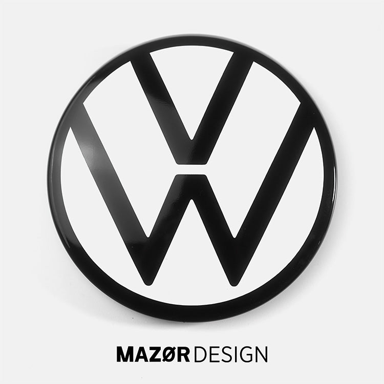 VW Golf 7 Facelift - Golf 8 Look Emblem Vorne Schwarz Glanz Weiß