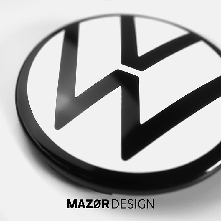 VW Golf 7 Facelift - Golf 8 Look Emblem Vorne Schwarz Glanz Weiß
