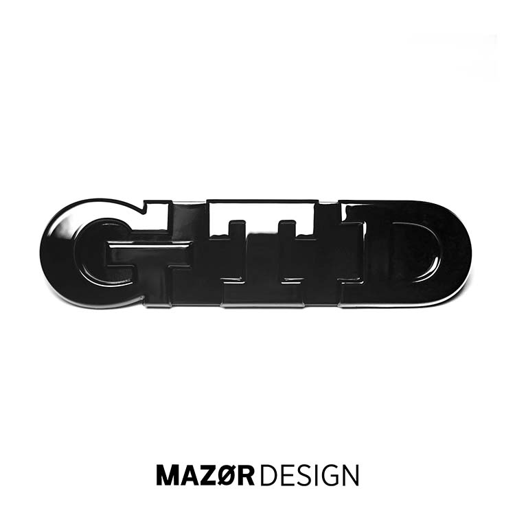 VW Golf 6 - GTD Emblem Logo Vorne Schwarz Glanz