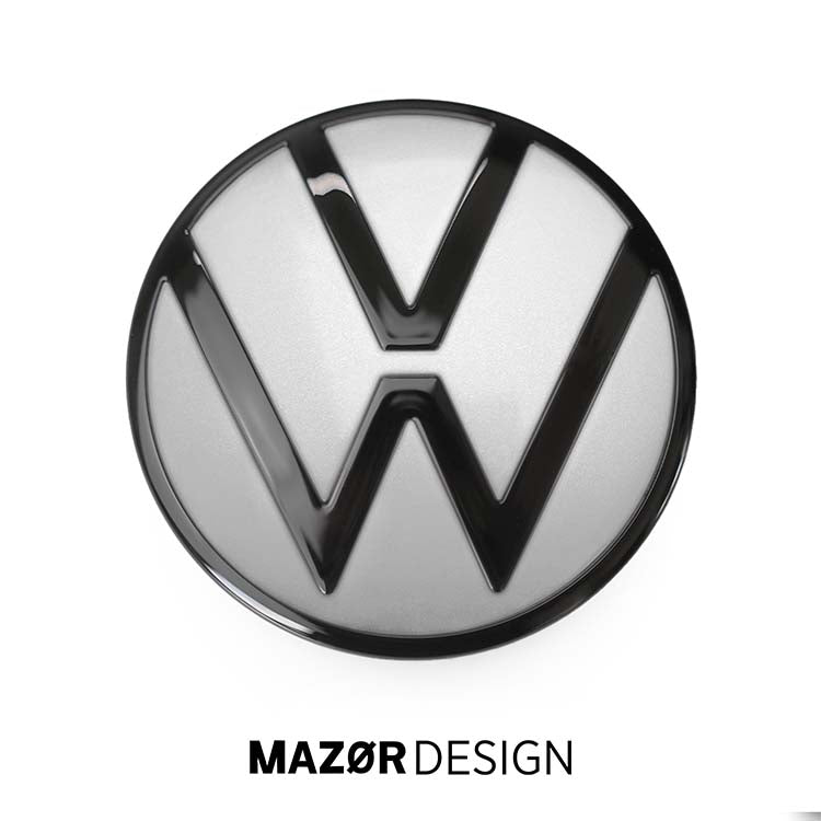 VW Golf 8 - Emblem Hinten Schwarz Glanz Reflexsilber Metallic LU34