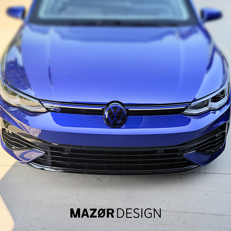 VW Golf 8 - Emblem Vorne Schwarz Glanz & Lapiz Blue LD5K