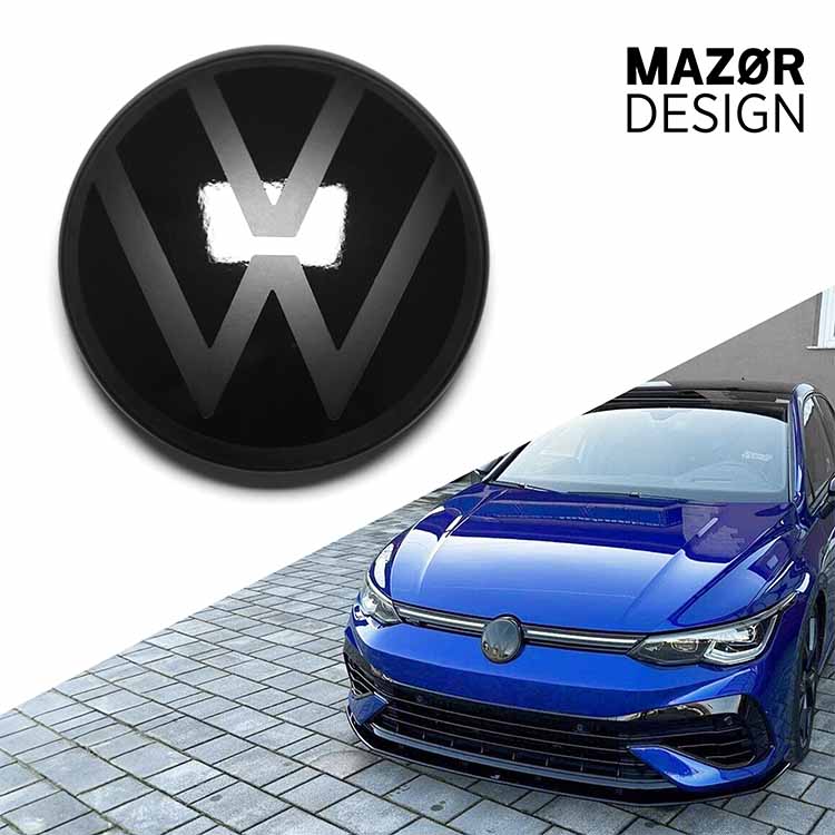 VW Golf 8 - Emblem Vorne Schwarz Glanz