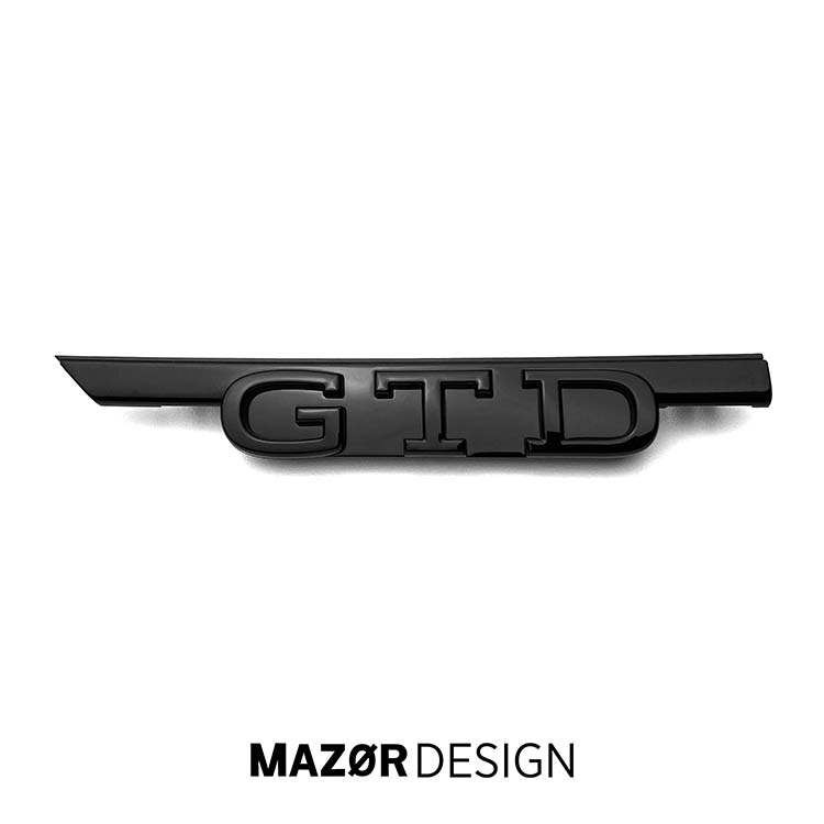 VW Golf 8 - GTD Emblem Vorne Schwarz Glanz