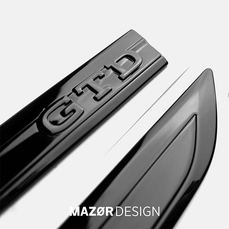 VW Golf 8 - GTD Emblem Seite Kotflügel Plakette Schwarz Glanz