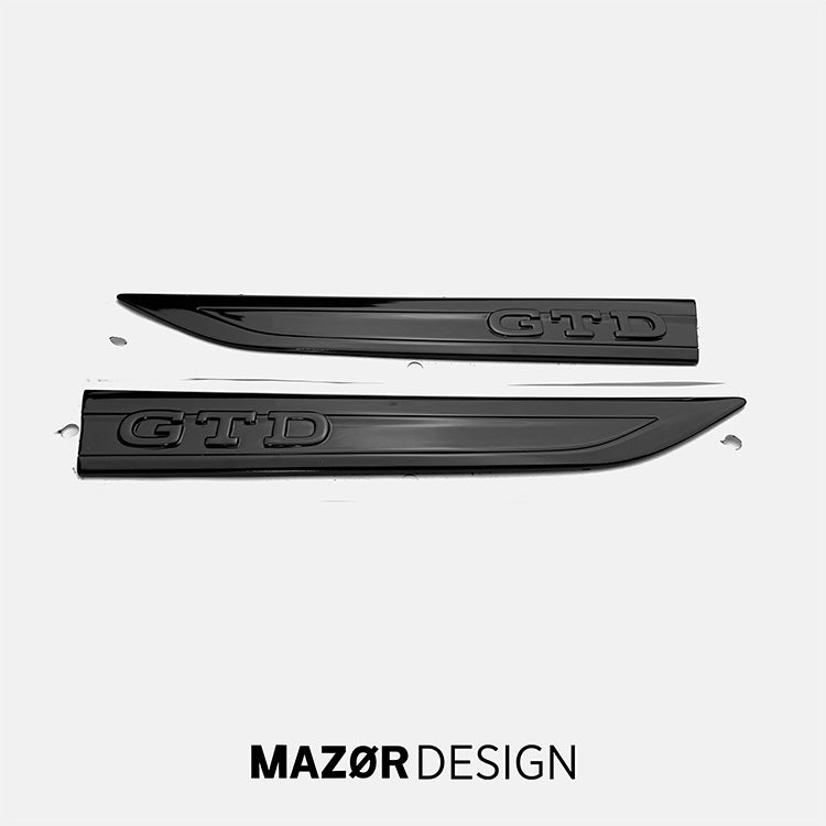 VW Golf 8 - GTD Emblem Seite Kotflügel Plakette Schwarz Glanz