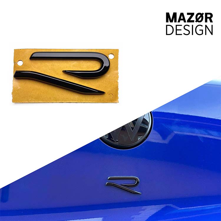 VW T-Roc - R Emblem Hinten Schwarz Glanz