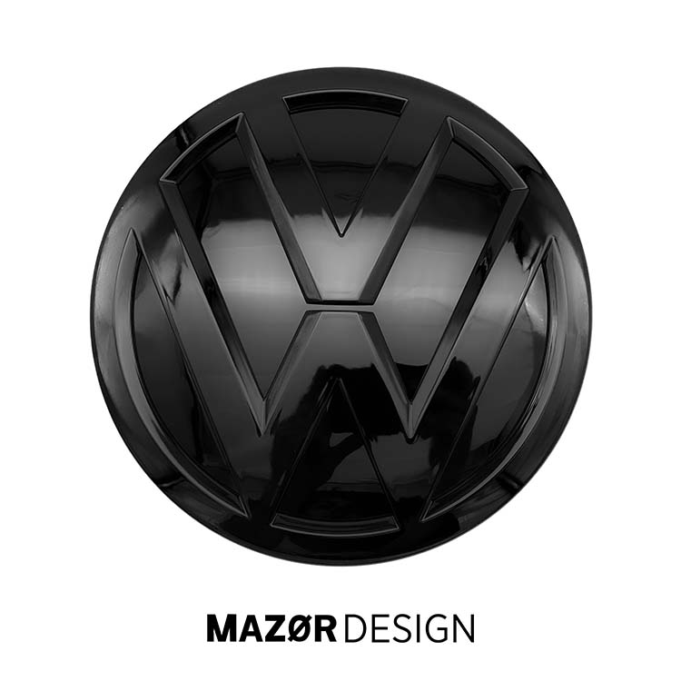 VW T6 T6.1 - Emblem Vorne & Hinten Schwarz Schwarz Glanz