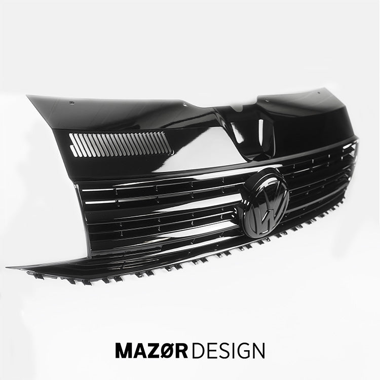 VW T6 - Kühlergrill inkl. VW Emblem Vorne Schwarz Glanz