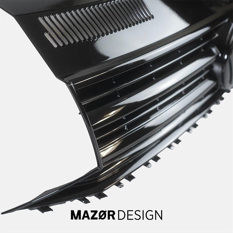 VW T6 - Kühlergrill inkl. VW Emblem Vorne Schwarz Glanz