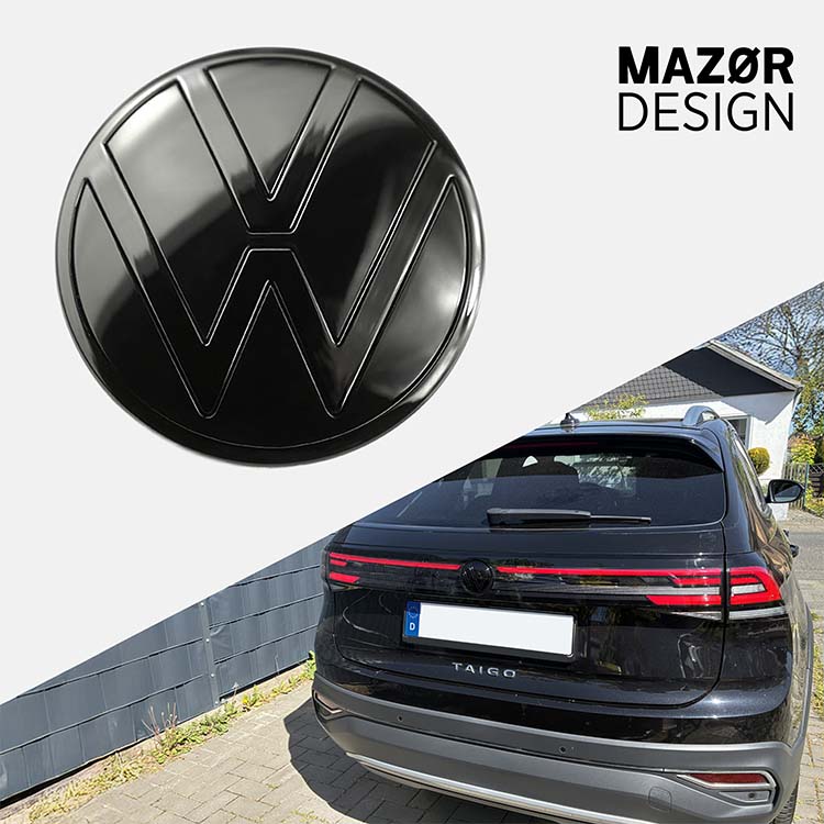 VW Taigo - Emblem Hinten Schwarz Glanz